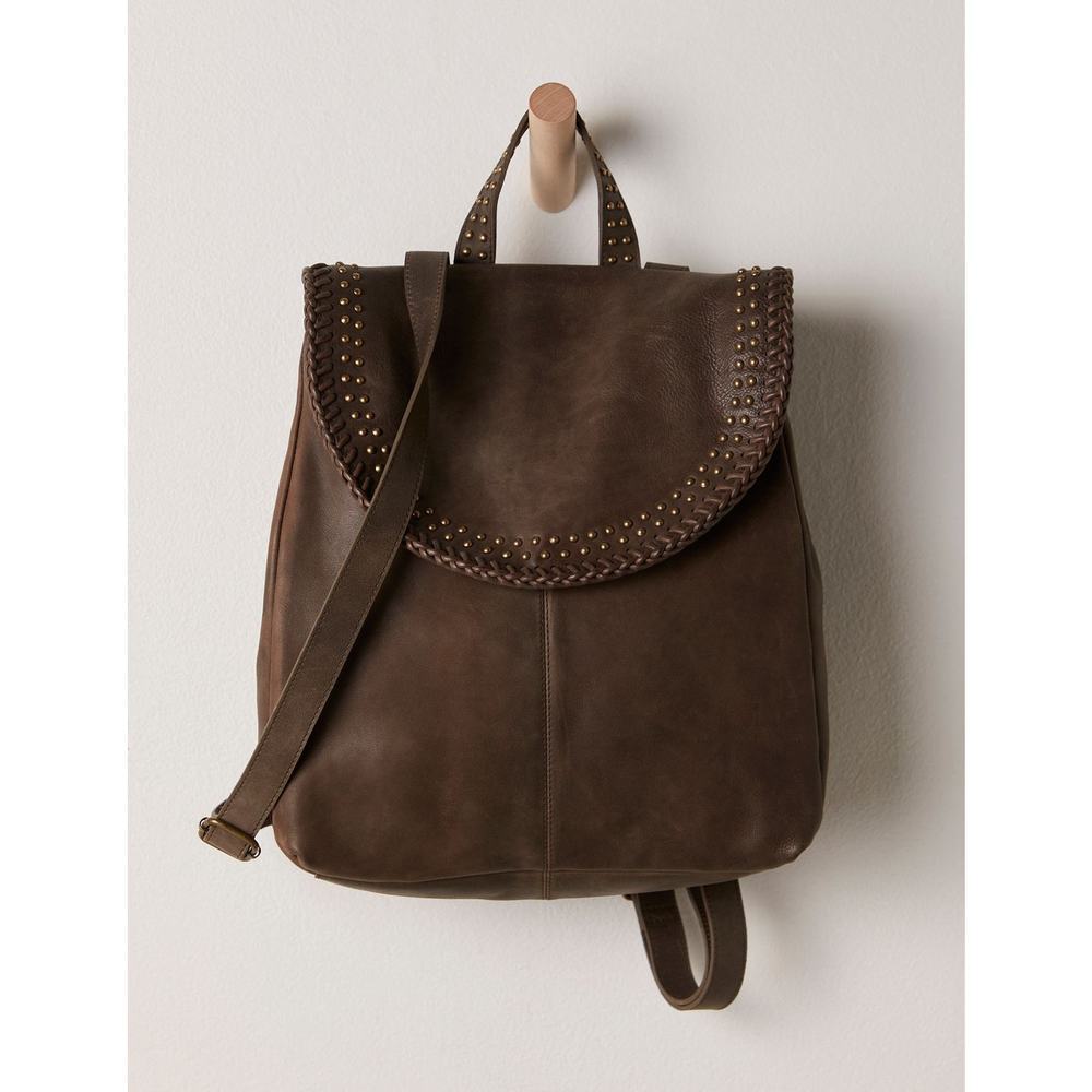 Free People Brown Portia Leather Backpack Bag - Picture 2 of 12